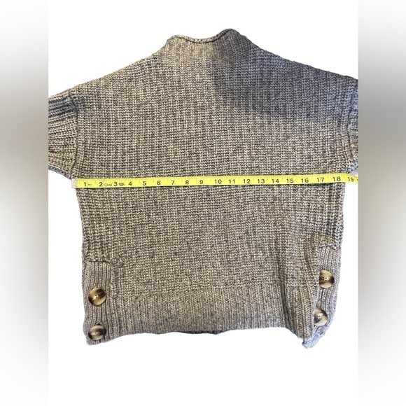 Madewell Grey Mock Neck Side-Button Pullover Sweater Size Small  Color Gray/Grey - Picture 4 of 6